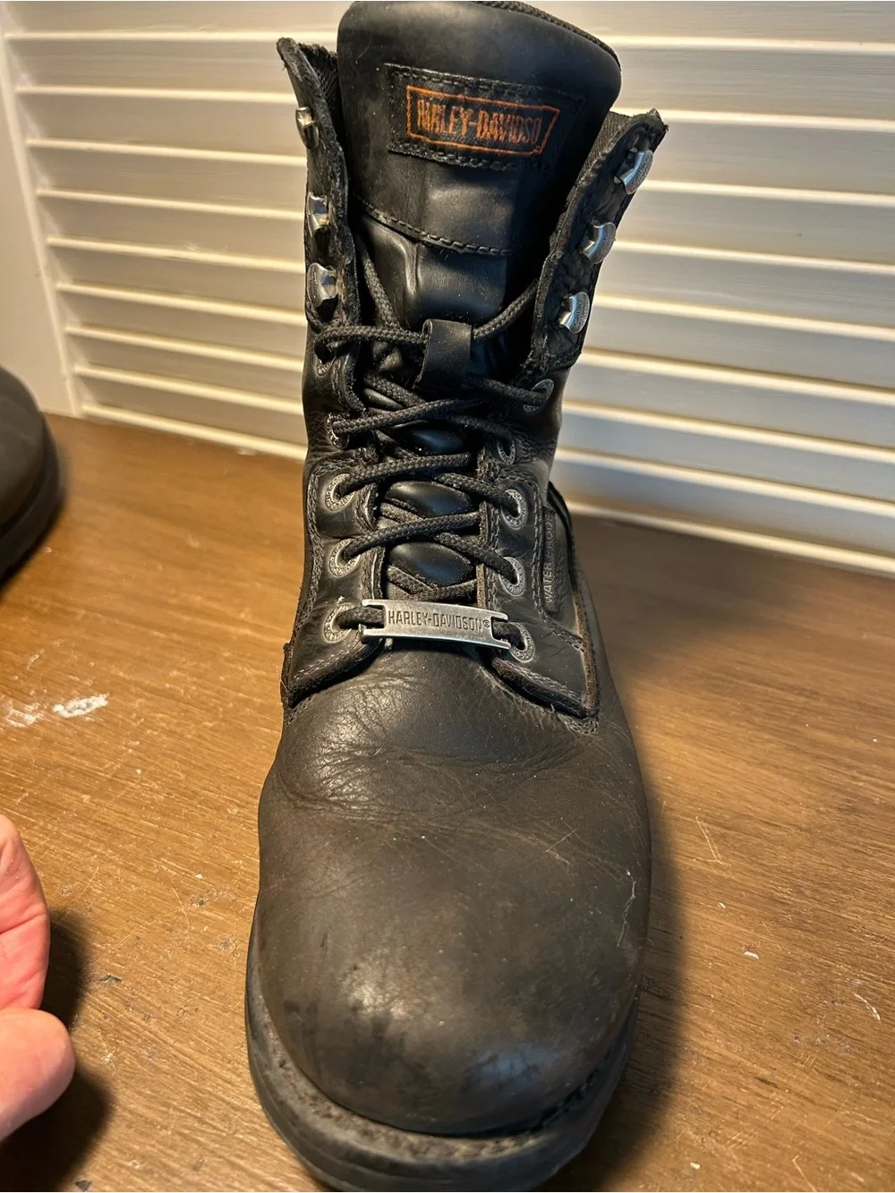 Harley Davidson Black Waterproof Motorcycle Boots Men’s 9.5 Lace up & Zipper